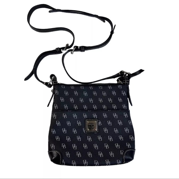 Dooney & Bourke Crossbody Leather Purse Black Logo Shoulder Small Womens Classic - Picture 1 of 15